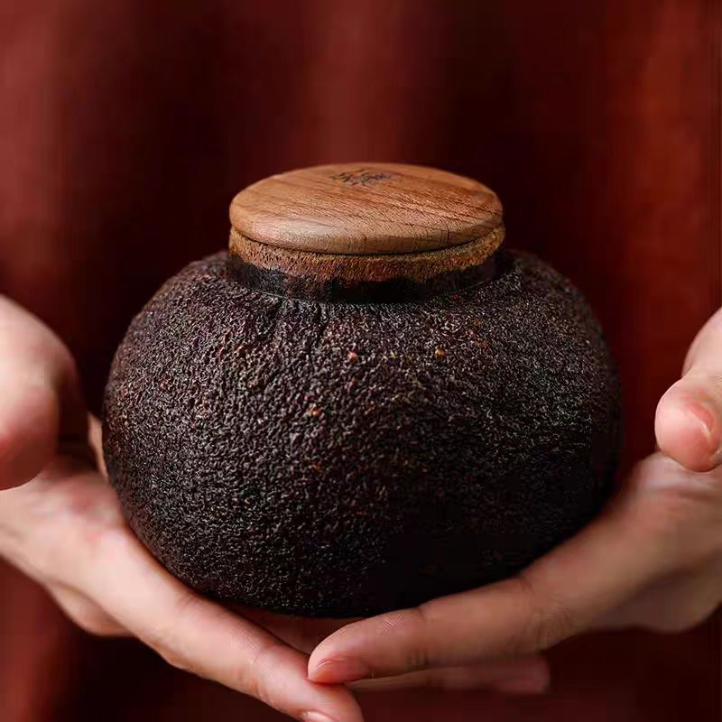 真柚子茶叶罐 百年非遗大漆工艺 漆器茶仓 柚香气 高端茶礼醒茶罐