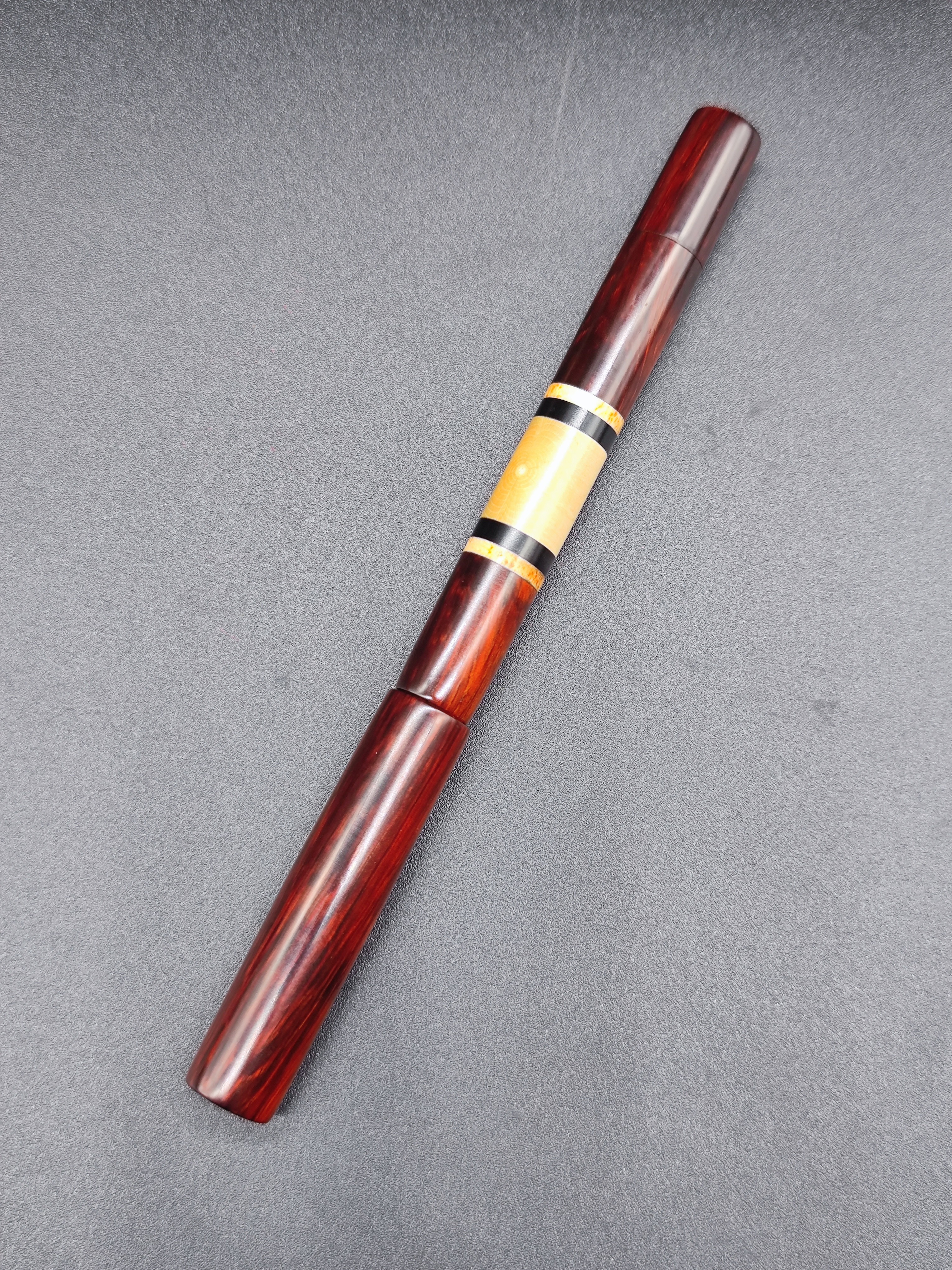 【自在斫磨】《千年》小叶紫檀降龙木实木中性笔130mm通用笔芯手工制