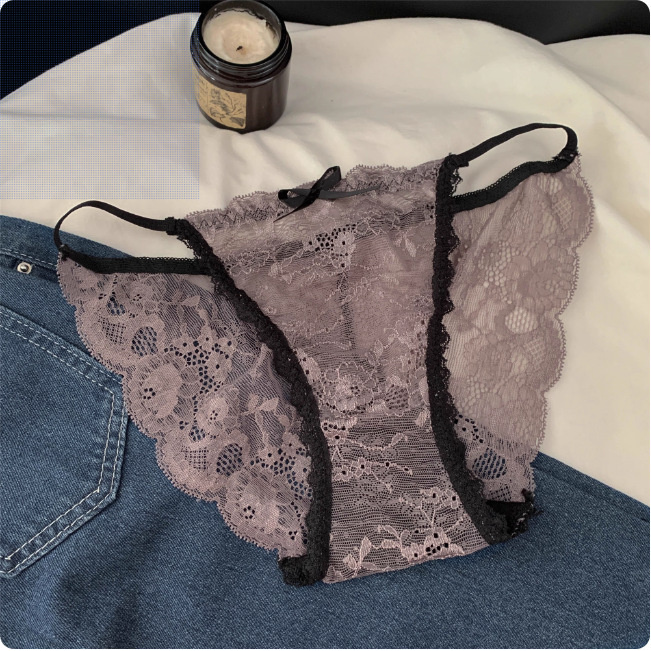 【九紫离火】紫色韵味6条装纯欲蕾丝性感低腰三角裤均码80-120斤
