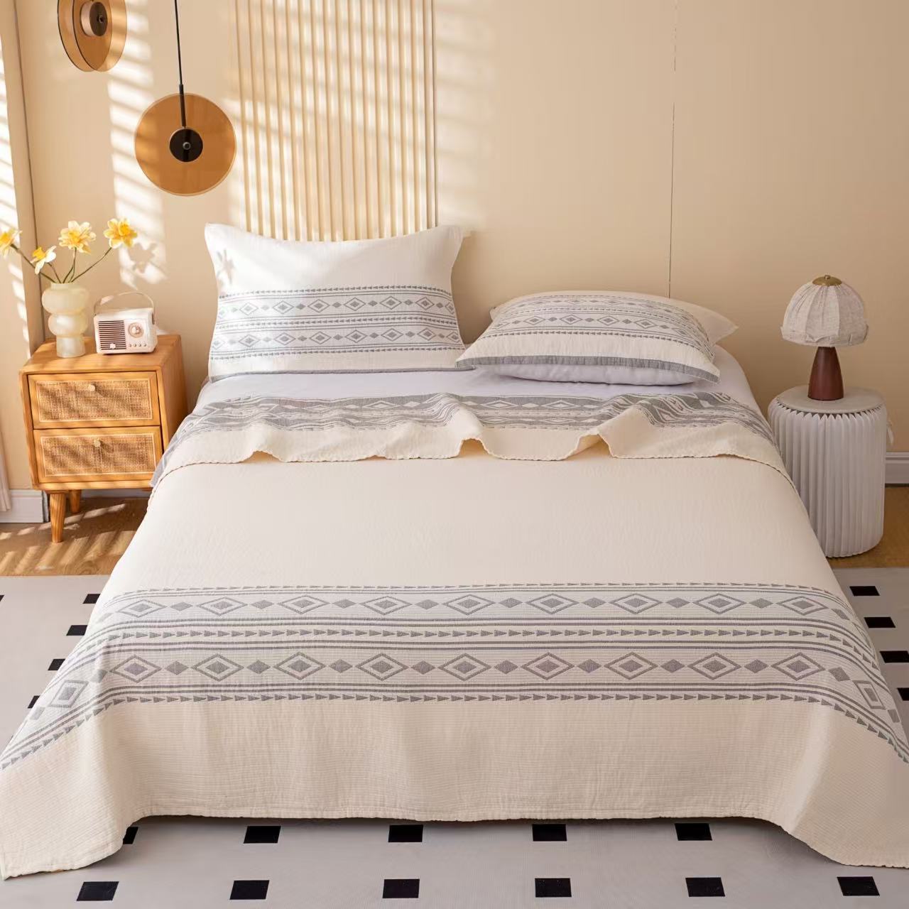 【FREE HOME】天然亚麻 自然之美~床盖200-230cm 波西米亚