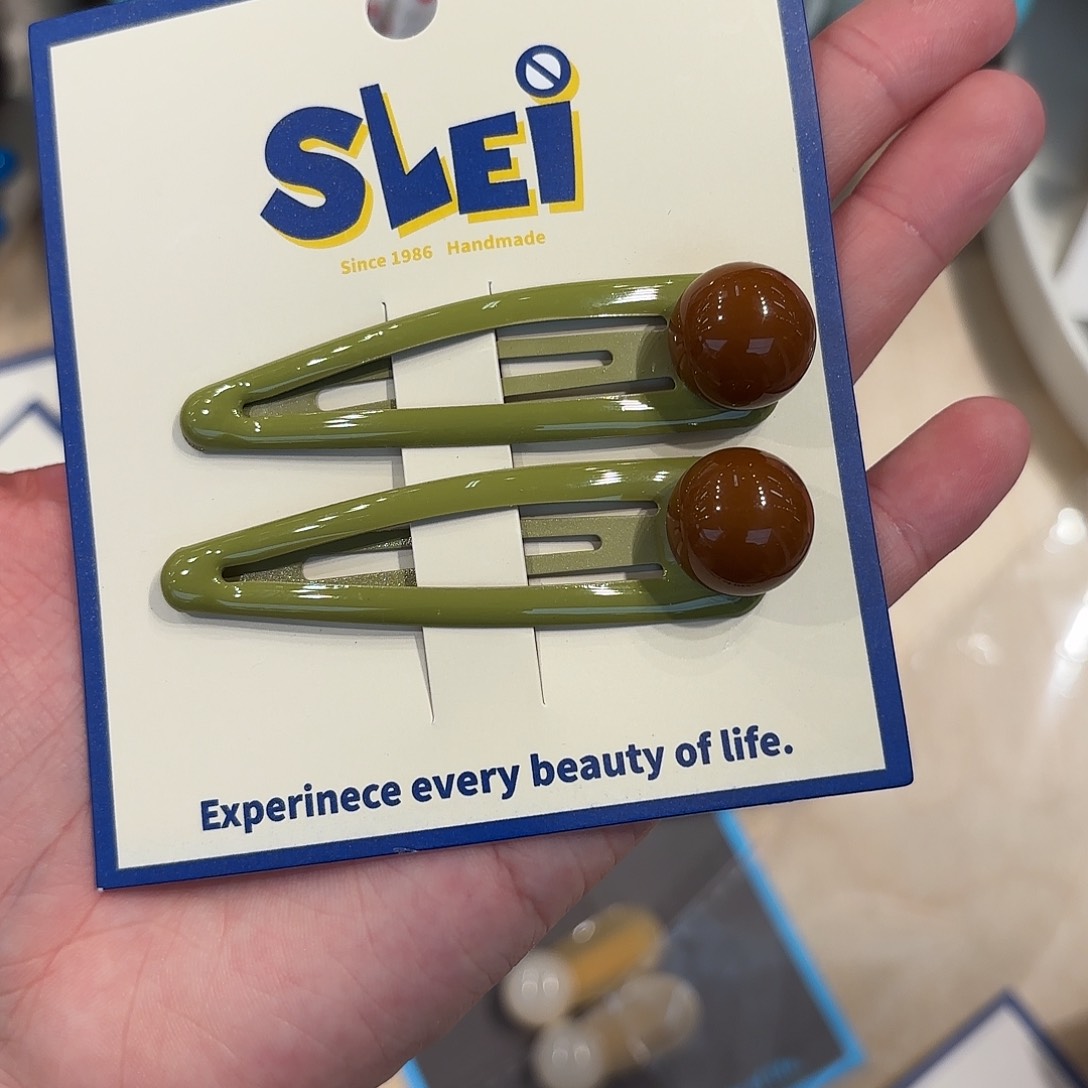 布艺铁合金棕色球球绿色底一对