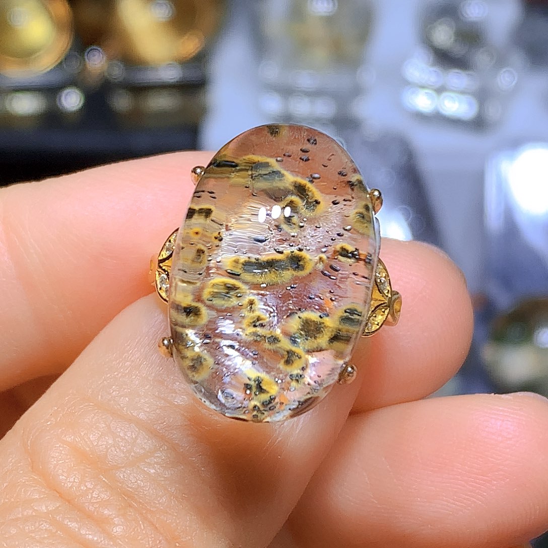 水晶吊坠银S925镀金镶嵌天然水晶