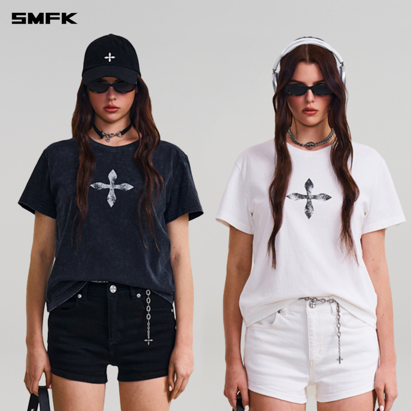 SMFK复古野性Tee CTV02B 印花百搭合身复古短袖上衣T恤