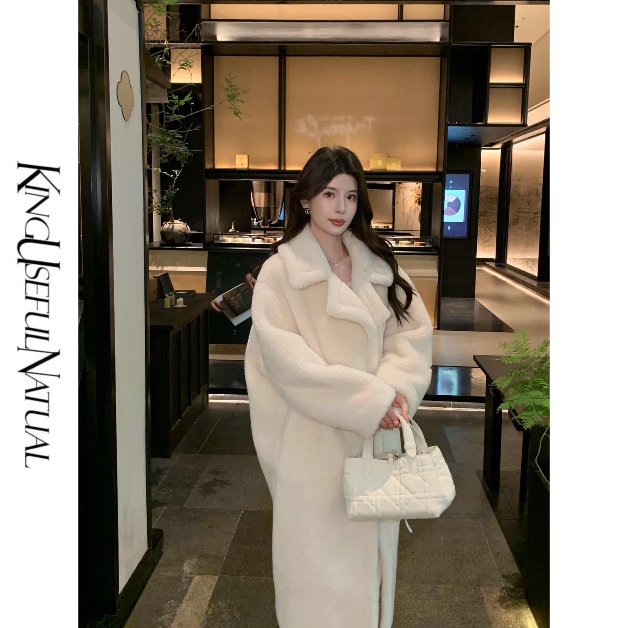  KUN【泰迪熊】柔和百搭 经典款秋冬女羊毛廓形加厚显瘦大衣外套