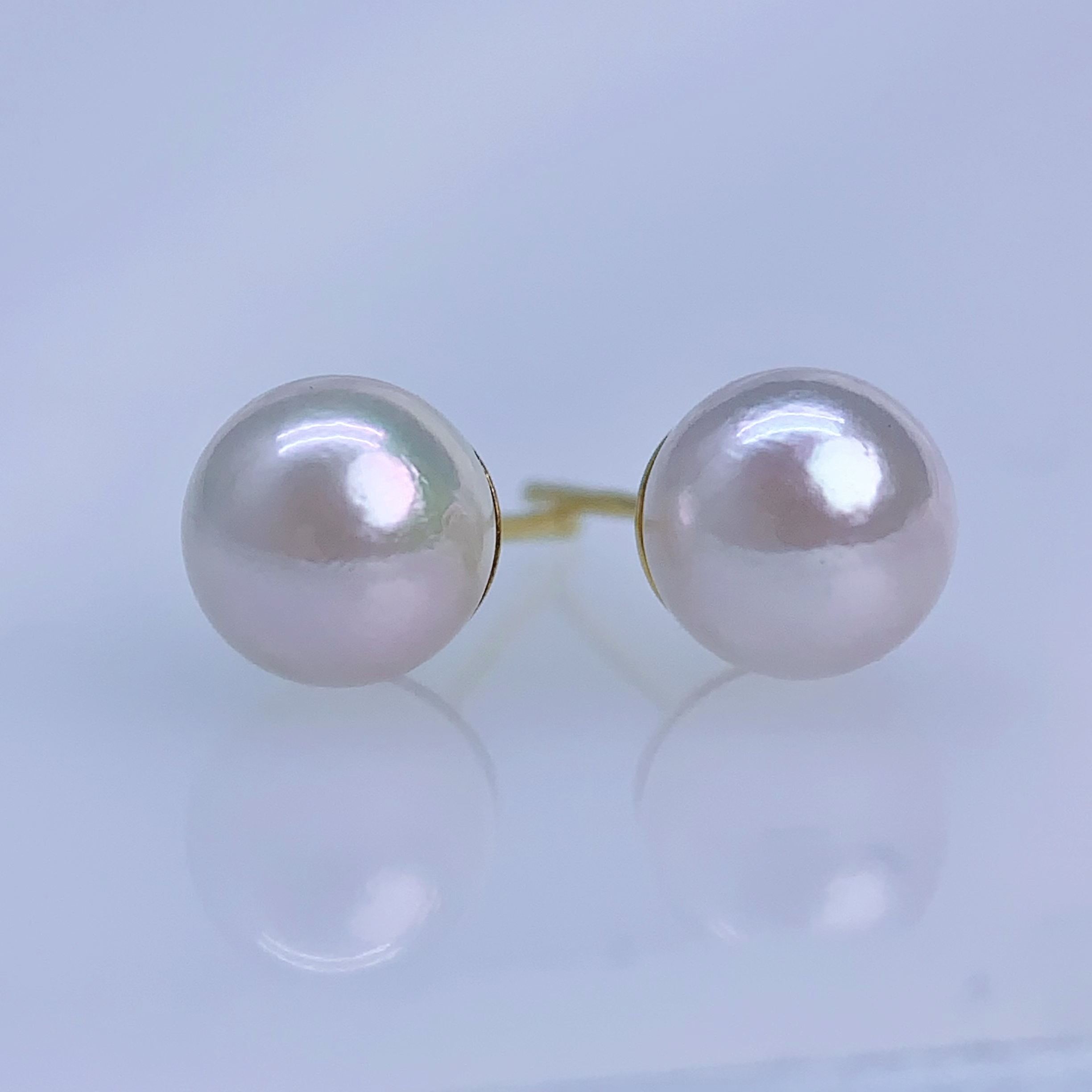 S925银海水akoya耳钉7-8MM SS128