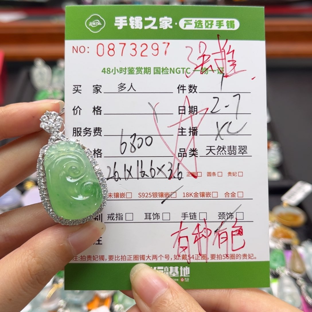 【闪购商品】翡翠颈饰银S925镶嵌多人