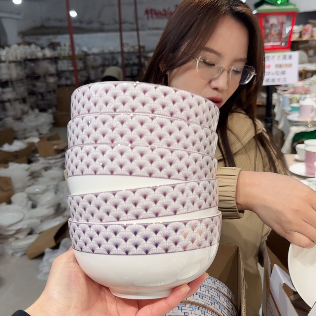 瓷骨瓷5.5英寸饭碗14*7cm 6个外贸尾单