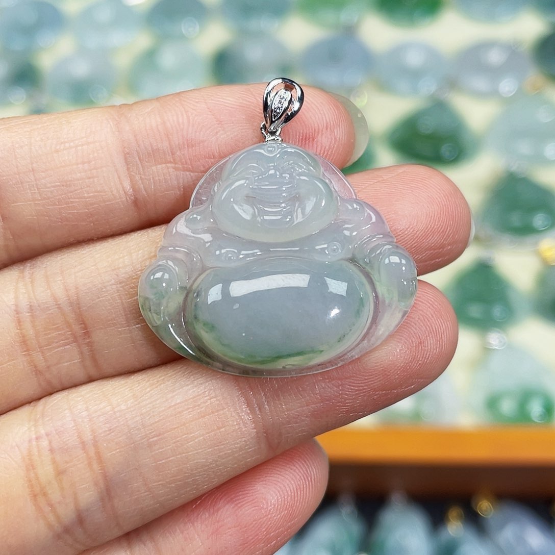 翡翠颈饰18K金镶嵌吊坠