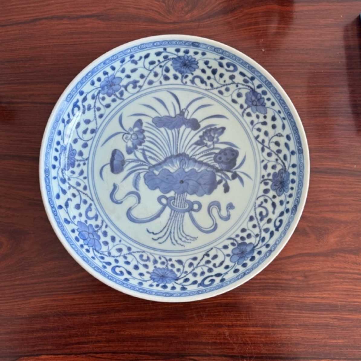 A81971青花一束连赏盘