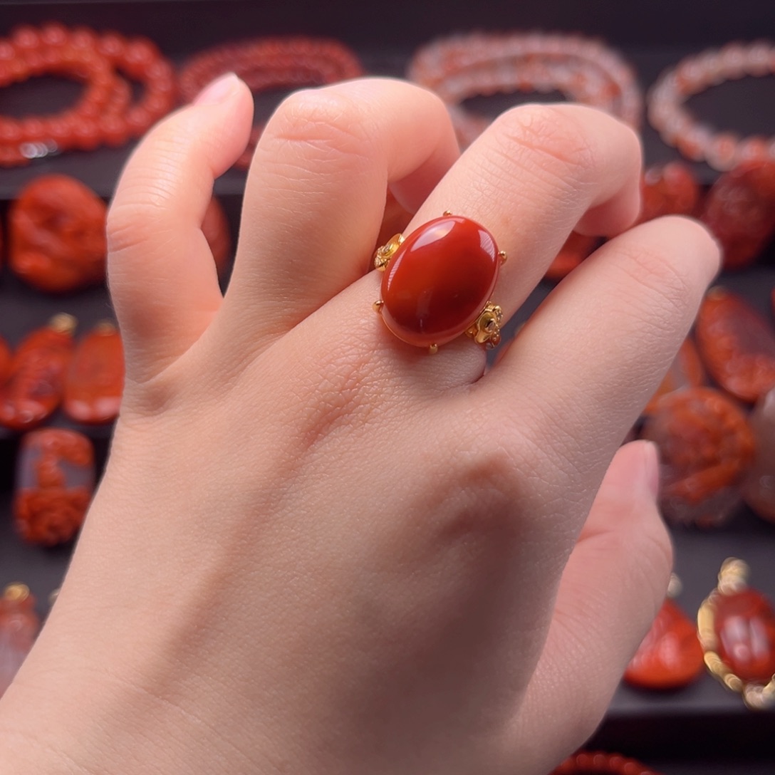 南红玛瑙南红银S925镶嵌