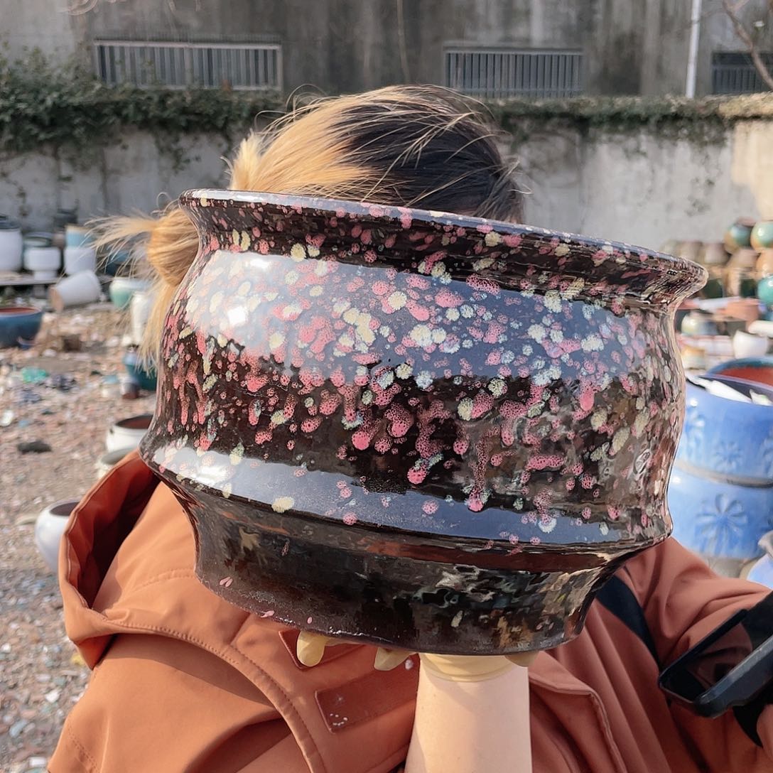 红陶王嫂花盆0122-80