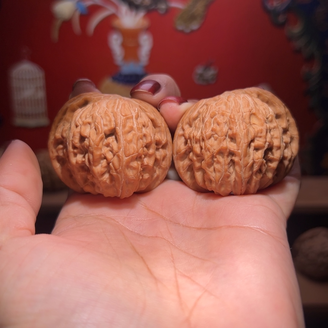 画***鹤文玩核桃吊坠山地磨盘42