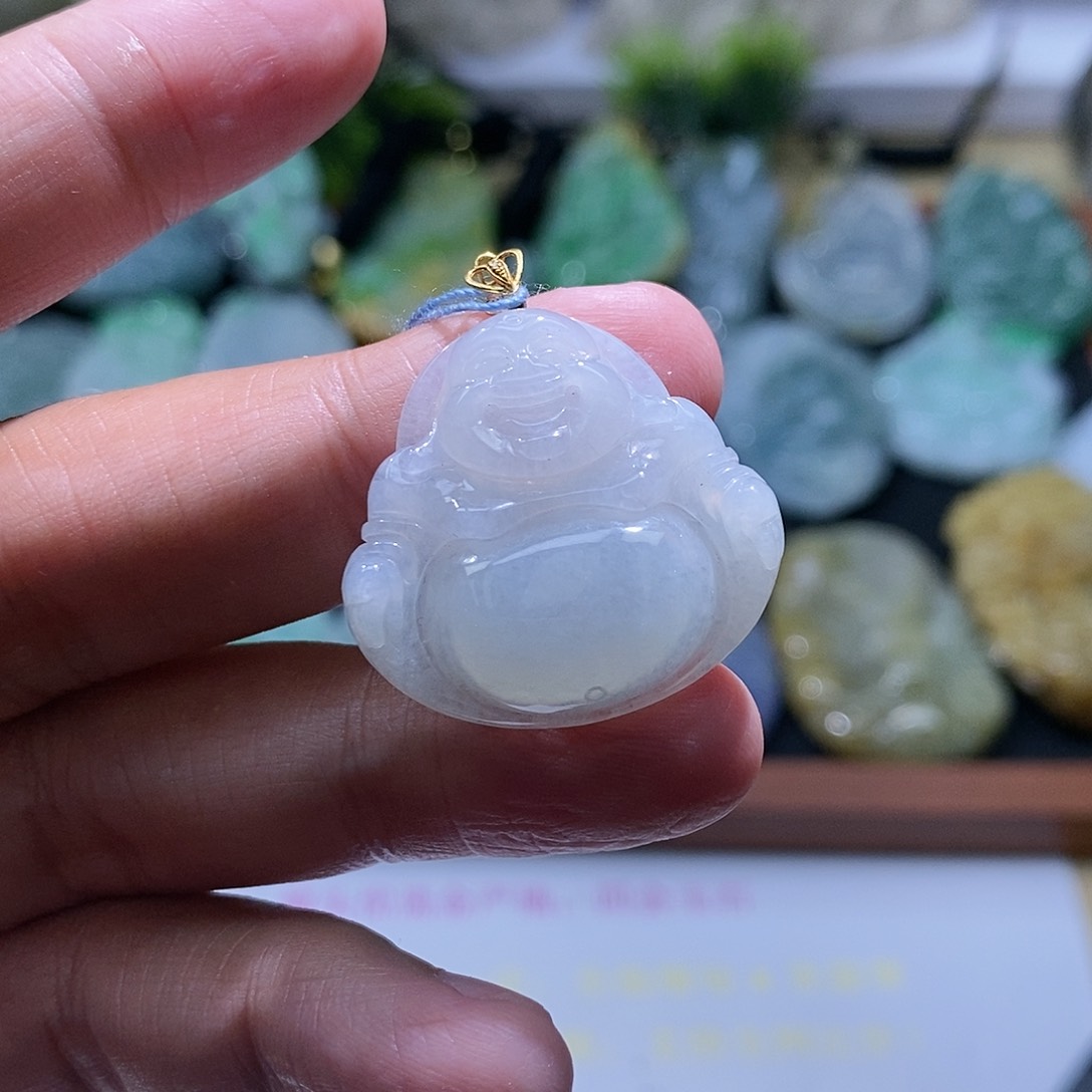 【闪购商品】翡翠颈饰18K金镶嵌佛公