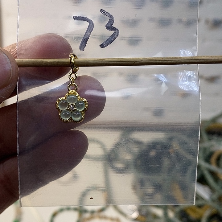 银S925镀金镶嵌戒指翡翠吊坠