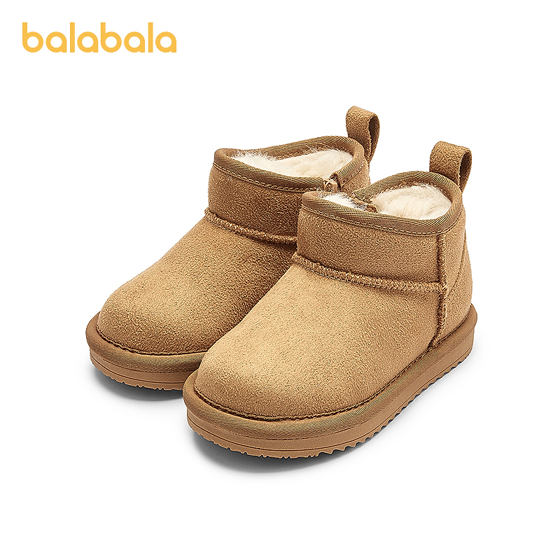 巴拉巴拉儿童雪地靴男女童短靴2025新款童靴加厚加绒棉靴防滑冬款商品图