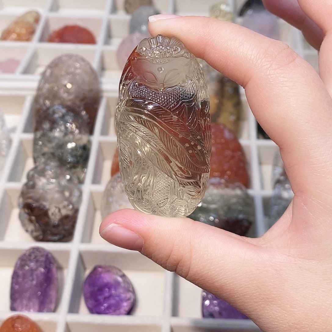 颈饰水晶未镶嵌黄水红胶花