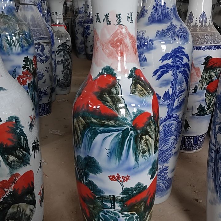 瓶一对1.6陶瓷落地大花瓶