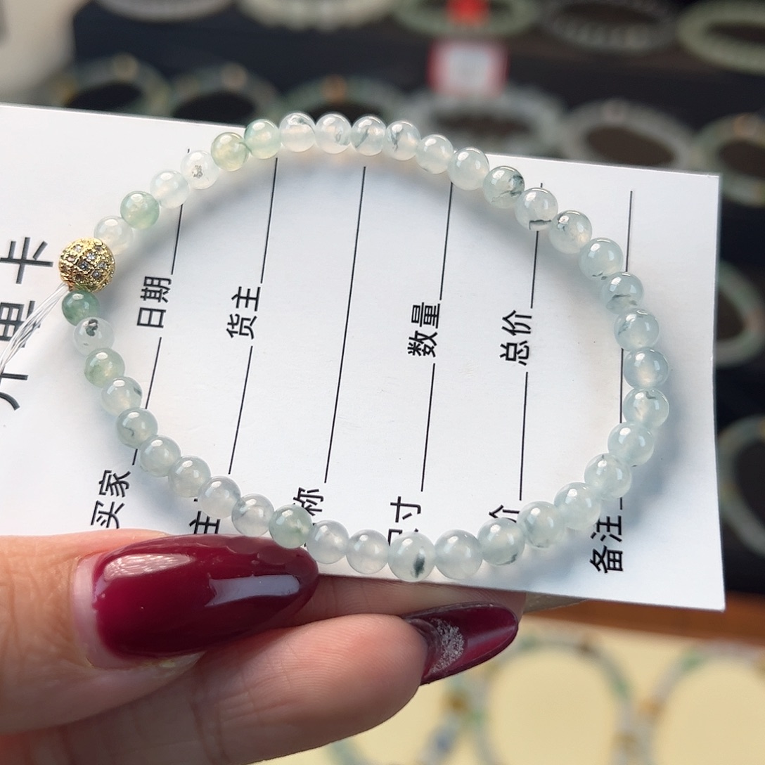 翡翠手串未镶嵌缅甸A货翡翠手串k5 013