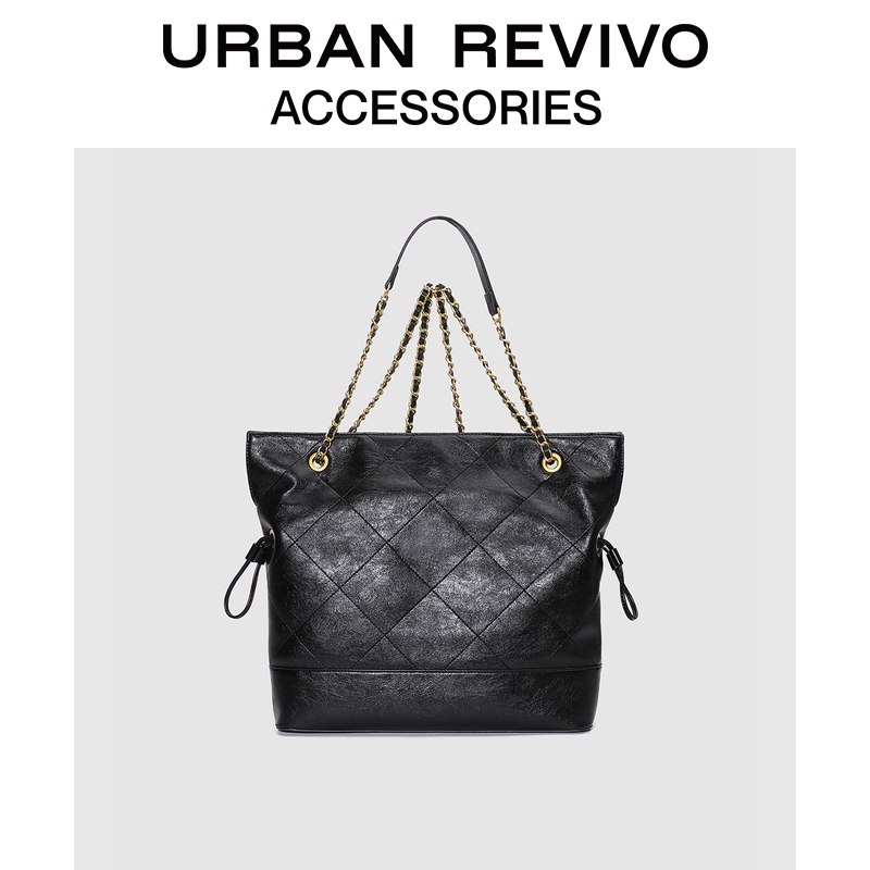 URBAN REVIVO2025秋季新款女士菱格单肩背包UAWB50253+