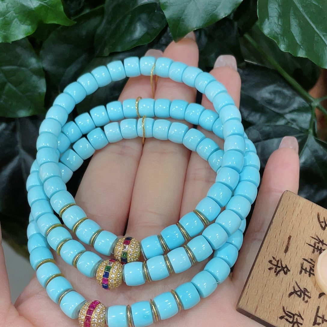绿松石手串18K金镶嵌