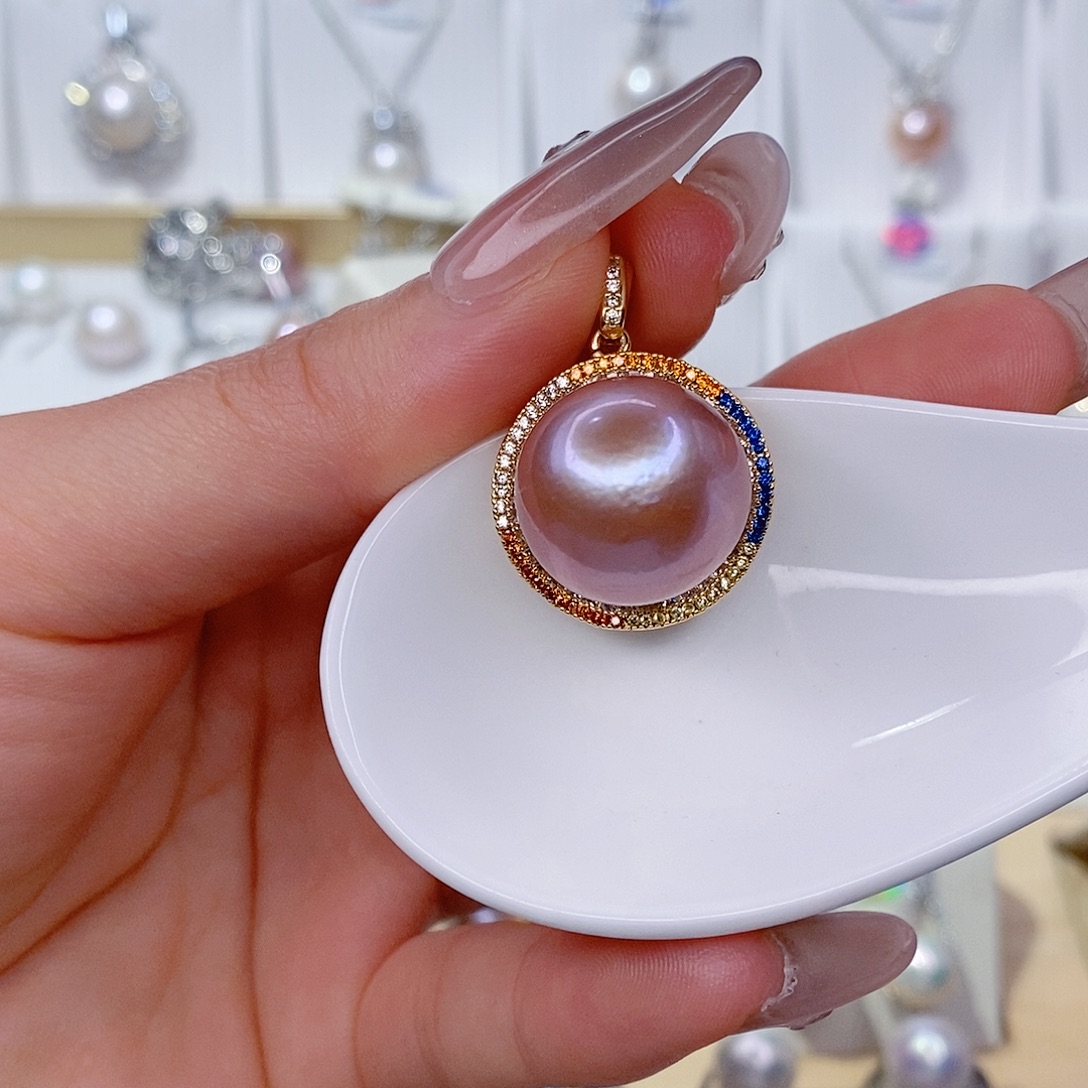 未镶嵌淡水珍珠吊坠(赠链)16➕