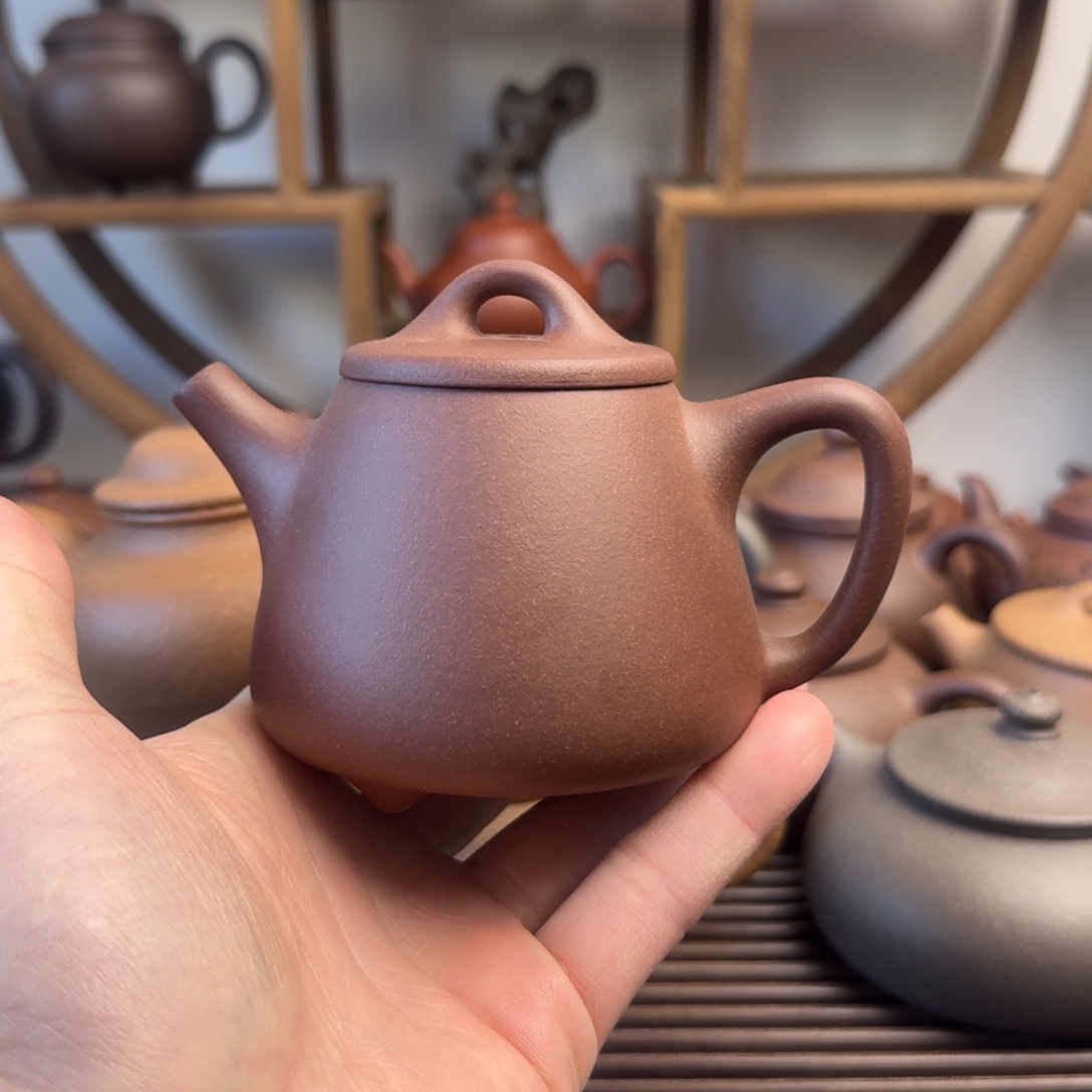 茶壶紫砂高石瓢230cc台西嫩底槽清微瑕