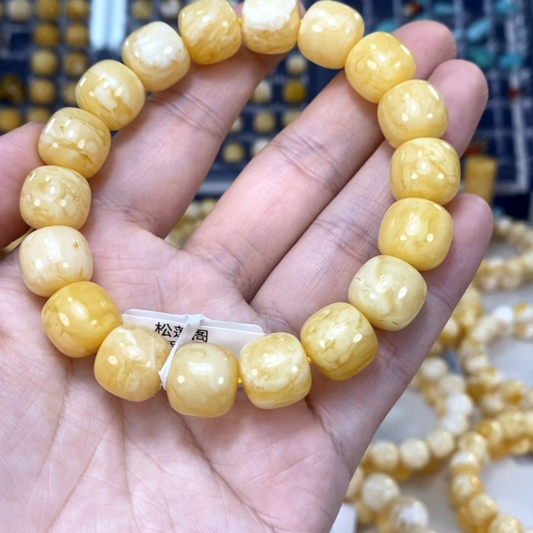 手串琥珀未镶嵌精工老型手串