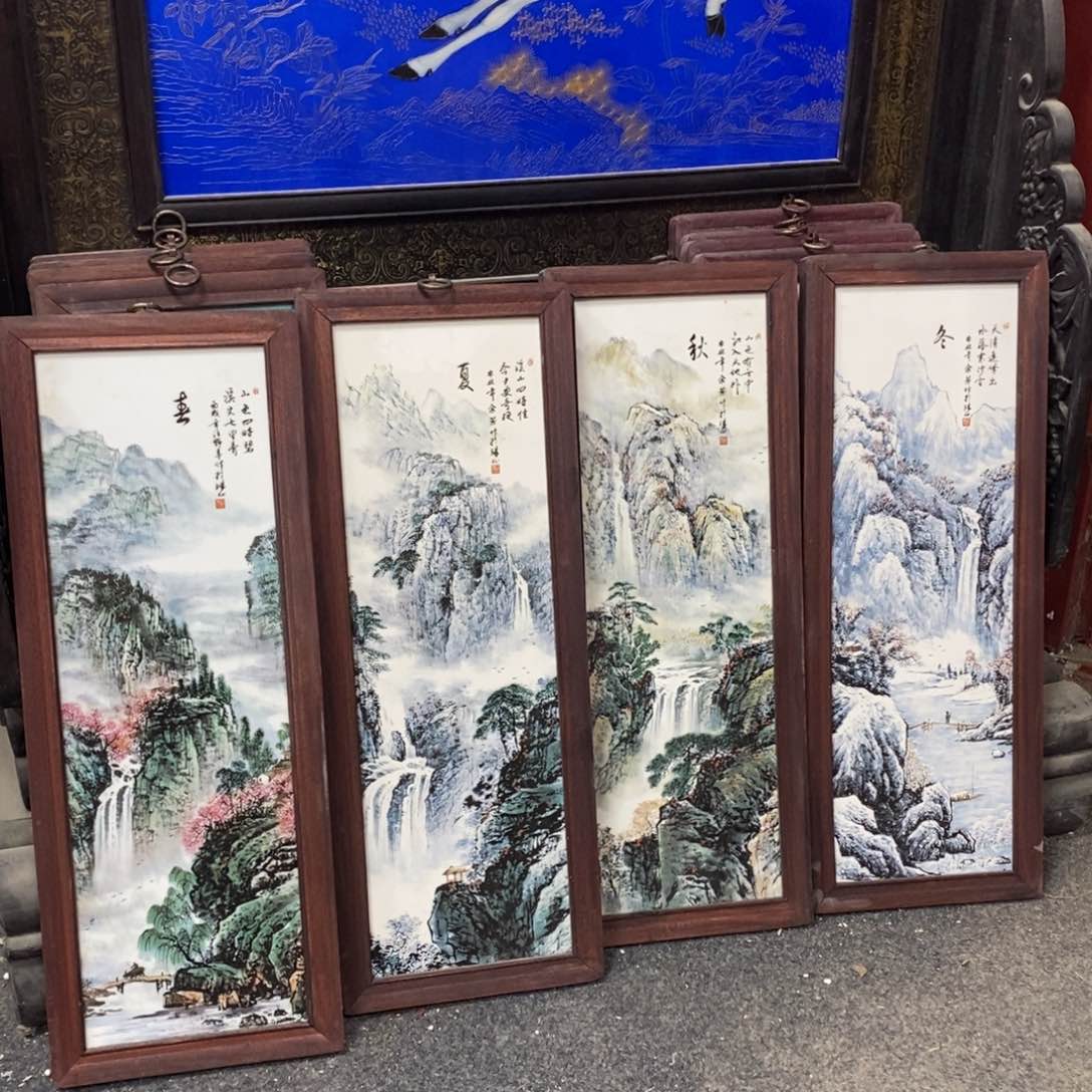 瓷片55*21*4 景德镇瓷板画柴窑烧制