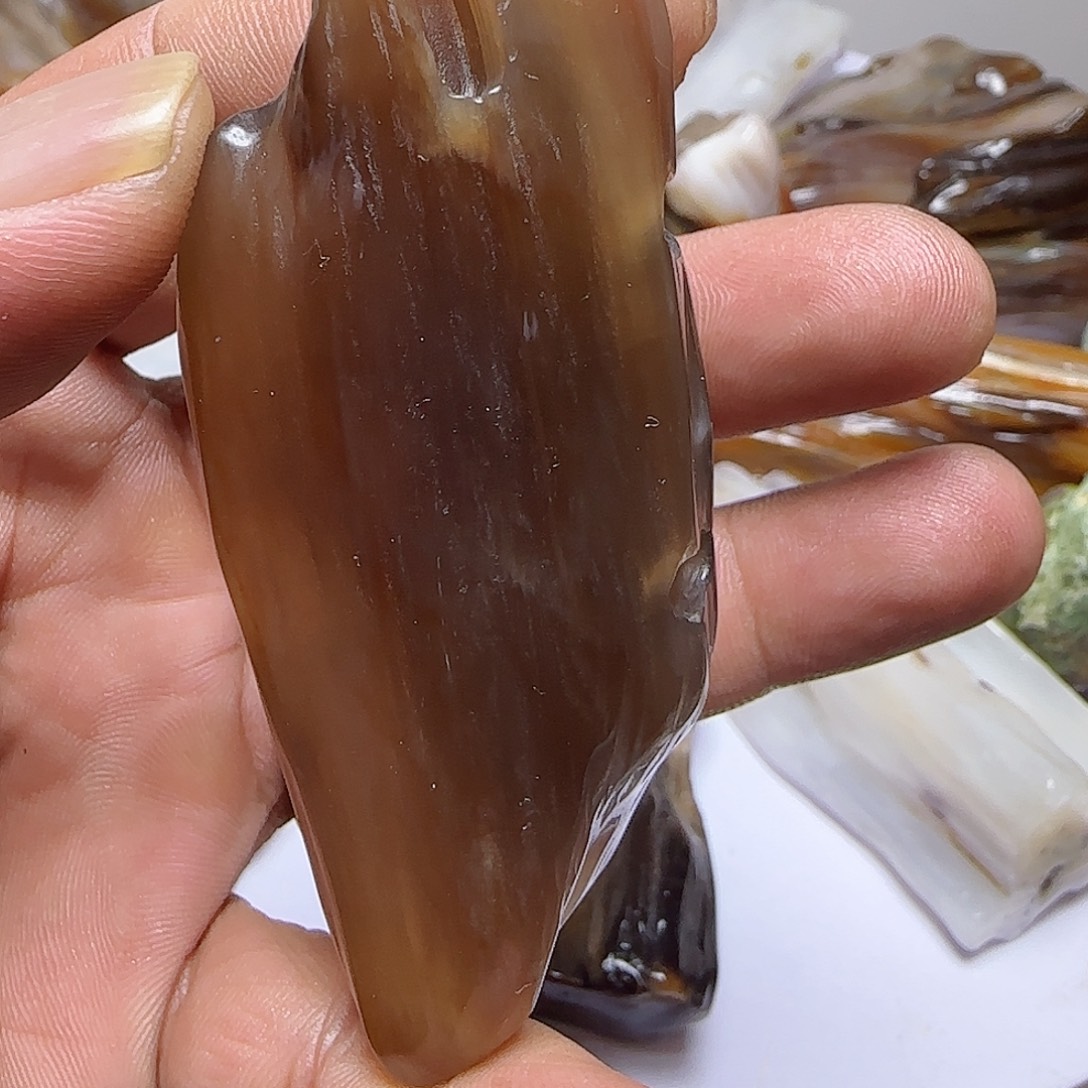 硅化玉未镶嵌手把