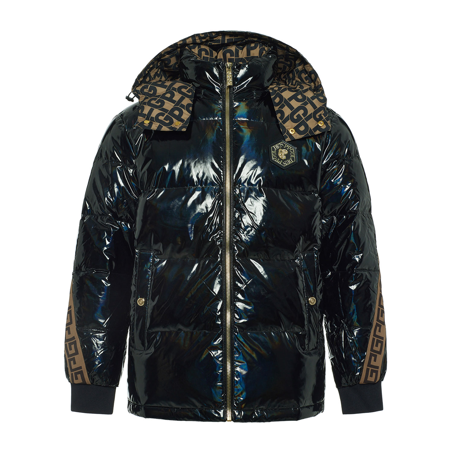 PLEIKPHOLPPE男士冬季加厚烫钻徽章可脱卸帽羽绒服GYR204219832