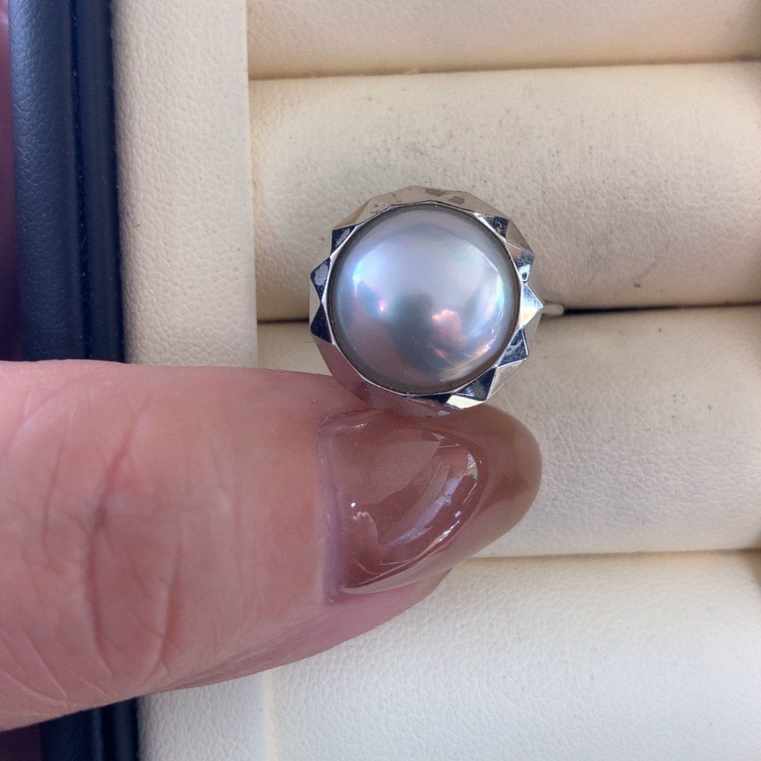 拼合珍珠（马贝珠）戒指银S925镶嵌