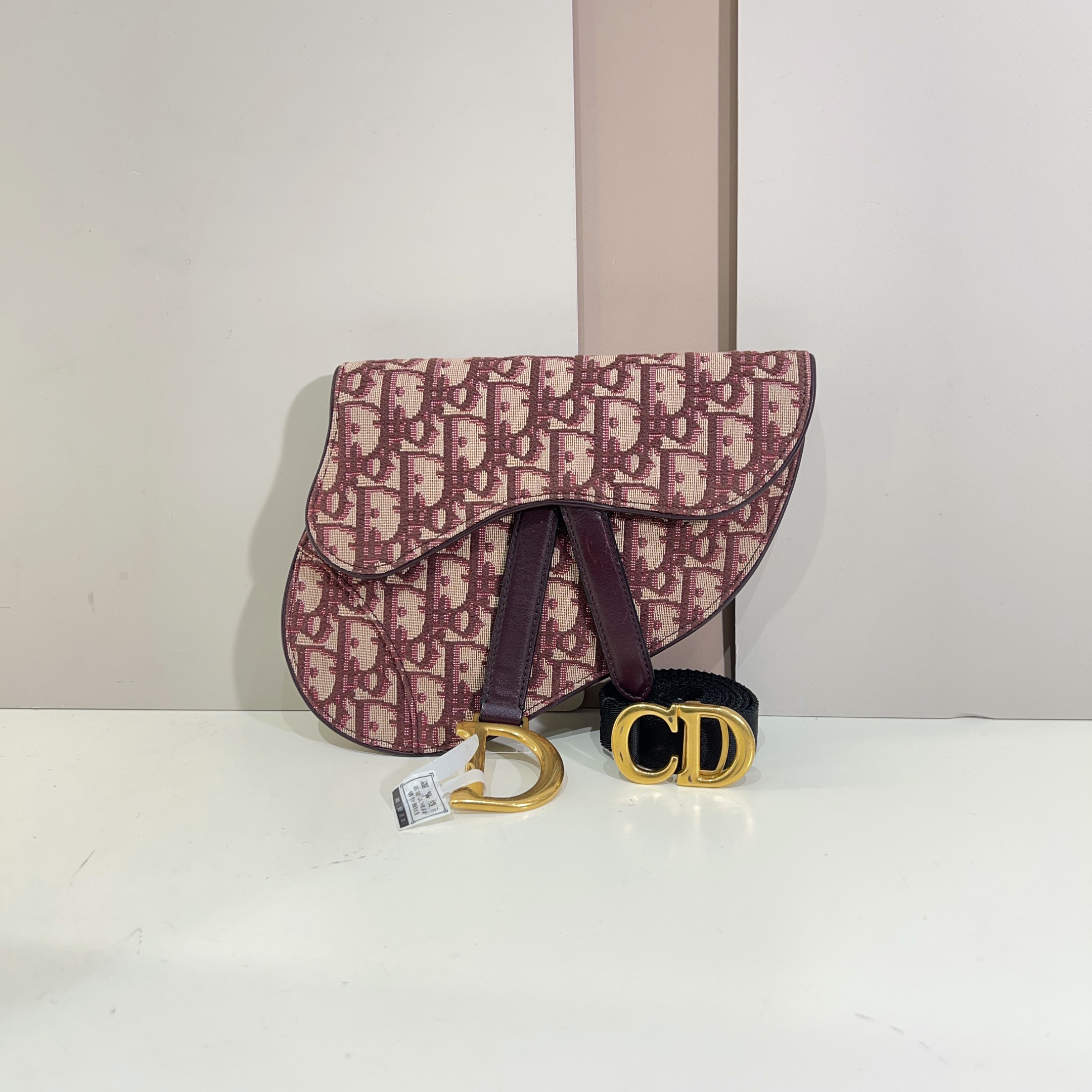 95新 DIOR/迪奥 迪奥红花马鞍斜挎包a8713