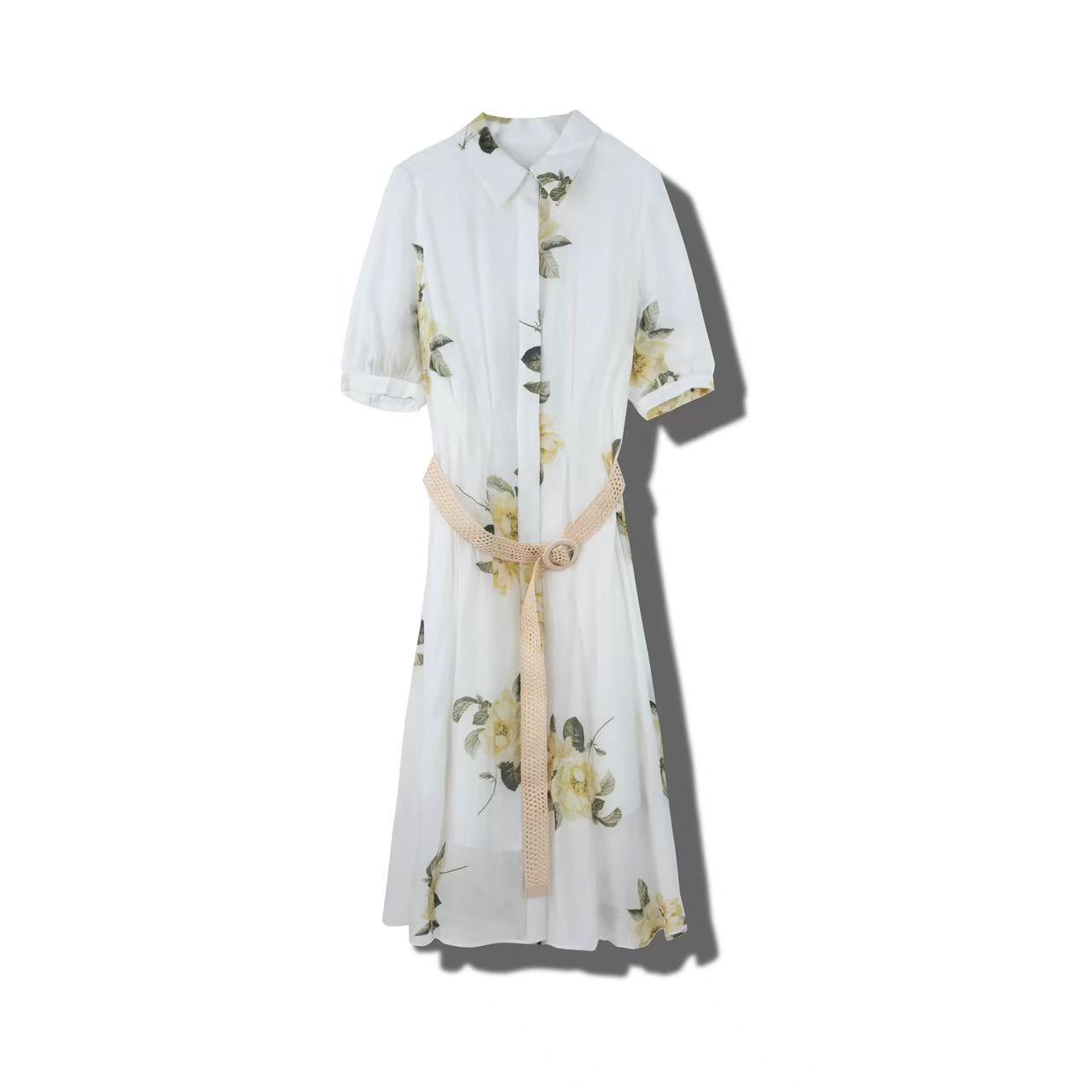 GXO新款高级感白色长袖法式复古气质连衣裙女初春季LYQ0119