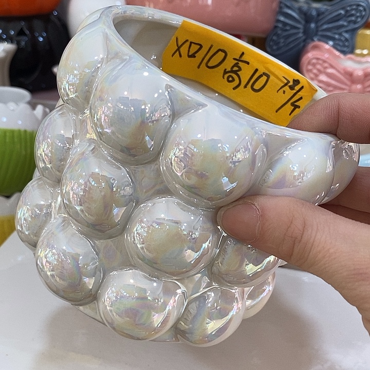 陶盆有孔 瑕疵针孔漏釉介意勿拍外口 10外高10