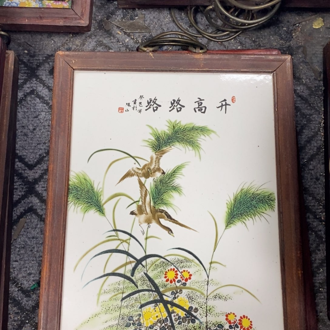 瓷片37*28*1景德镇瓷板画柴窑烧制