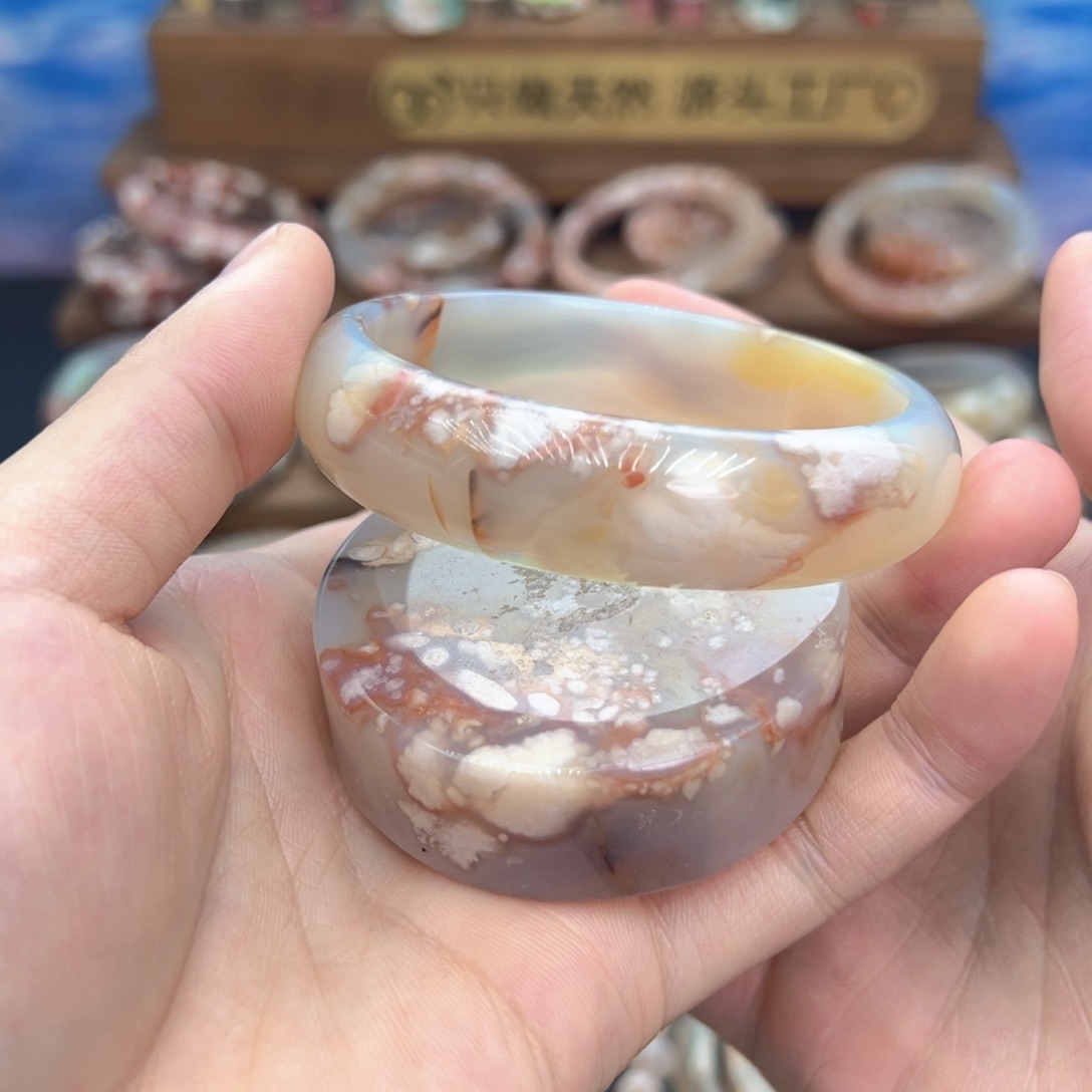 天然樱花手镯60圈口