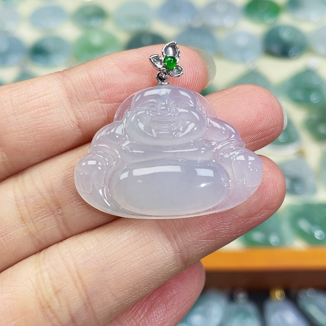 翡翠颈饰18K金镶嵌吊坠