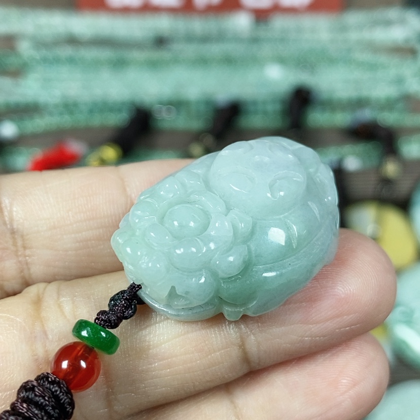 【闪购商品】翡翠颈饰未镶嵌玉吊坠翡翠玉金钱龙龟吊坠