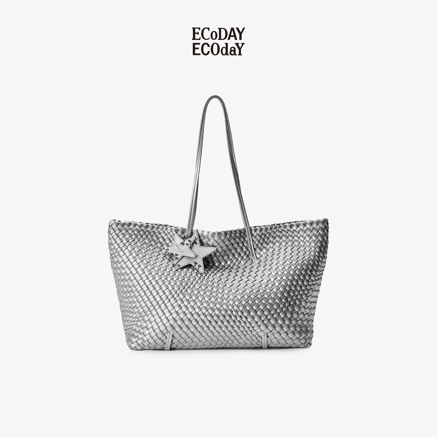 【交个朋友专属】ECODAY 琥珀流光 原创设计香槟编织托特包单肩包包