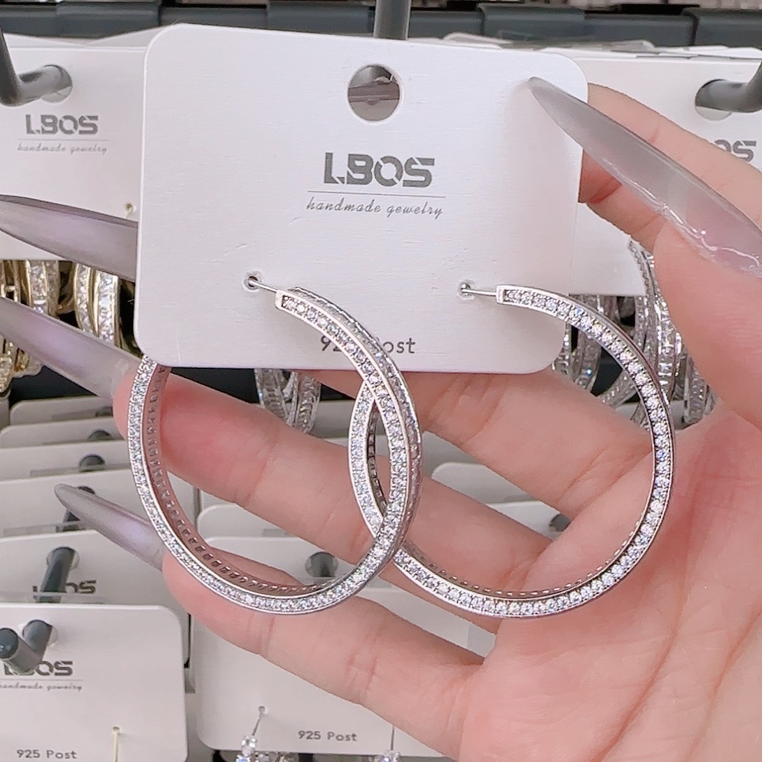 锆石铜合金925银耳环