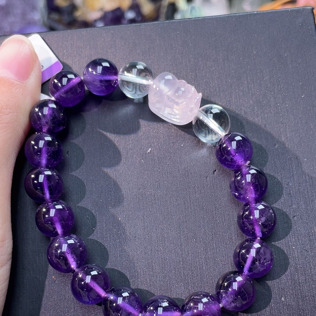 水晶手串未镶嵌紫水晶设计款z9545 78号