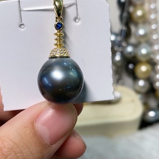 海水珍珠颈饰银S925镶嵌14.5