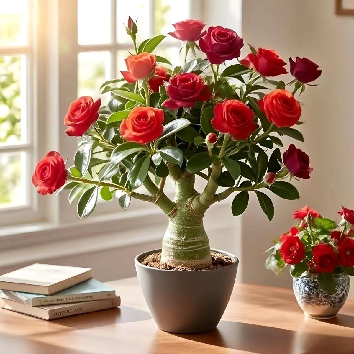 重瓣沙漠玫瑰盆栽老桩四季好养易活耐热花卉植物