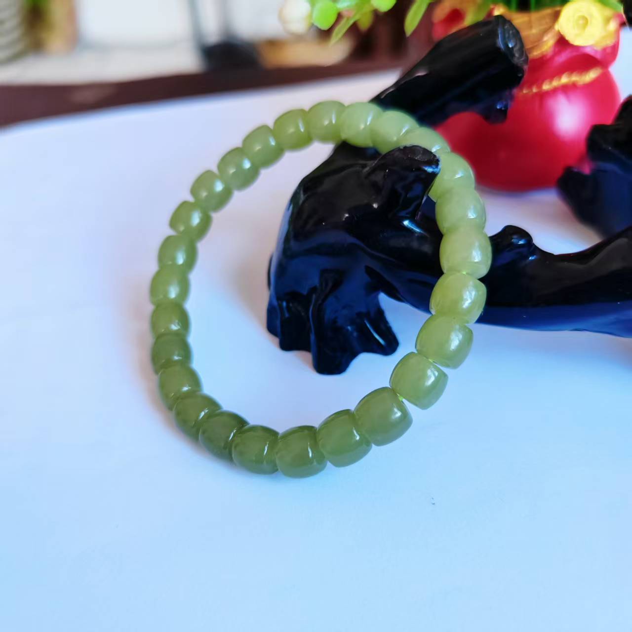 天然和田玉桶珠手串多样性发货