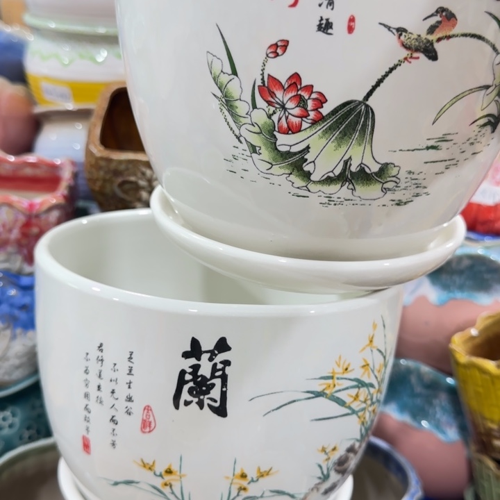 凑9快包邮，有孔，陶瓷花盆