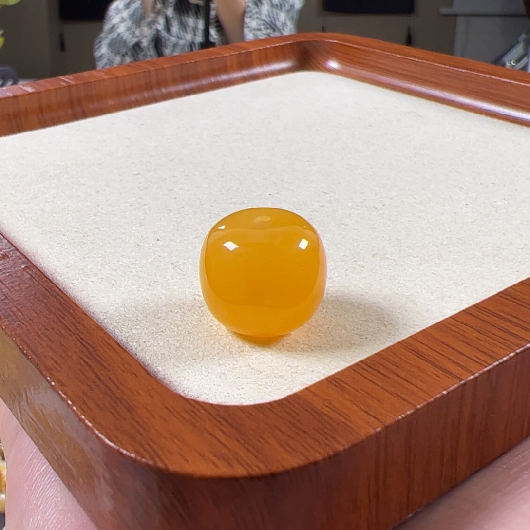 裸石蜜蜡未镶嵌16.4mm焦皮鸡油红浓蜡老型tt
