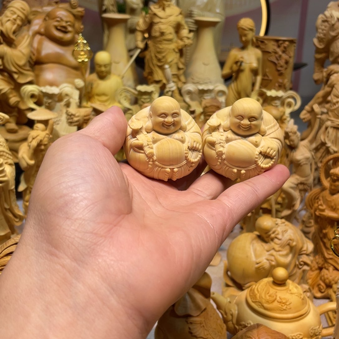 黄杨木黄杨木一团和气一对瑕疵