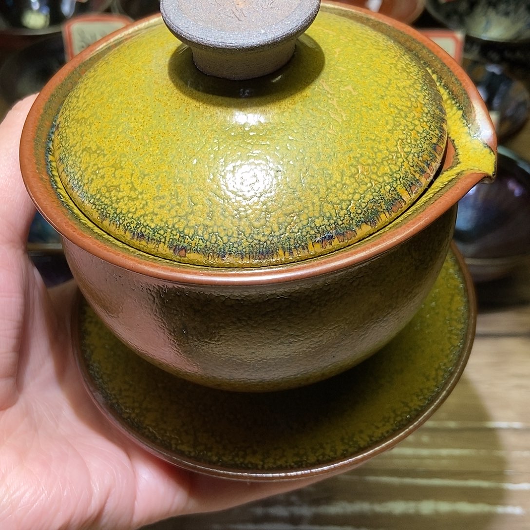 金***荷茶盏纯手工建盏三才盖碗