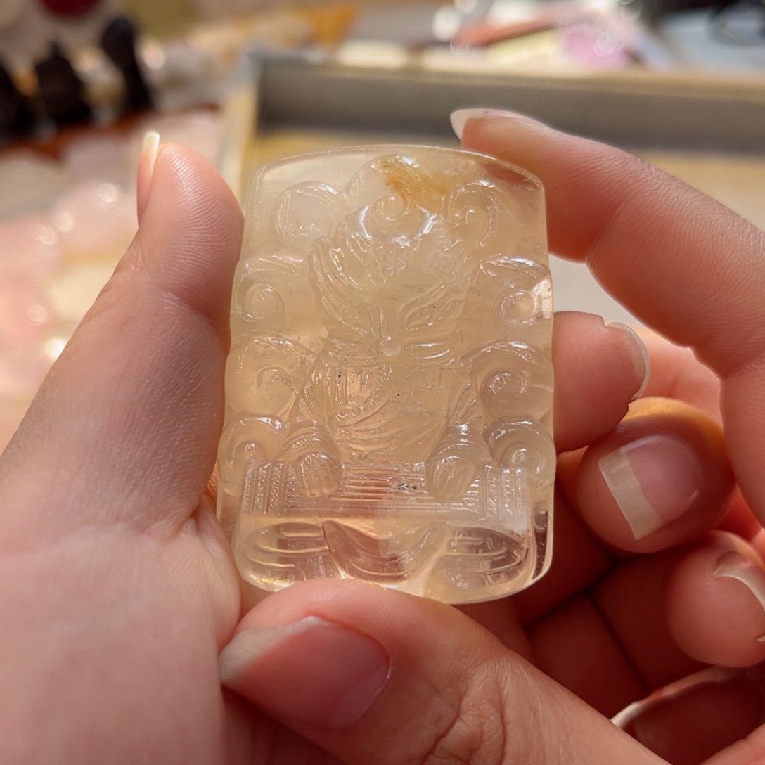 水晶颈饰银S925镶嵌兔毛九尾17