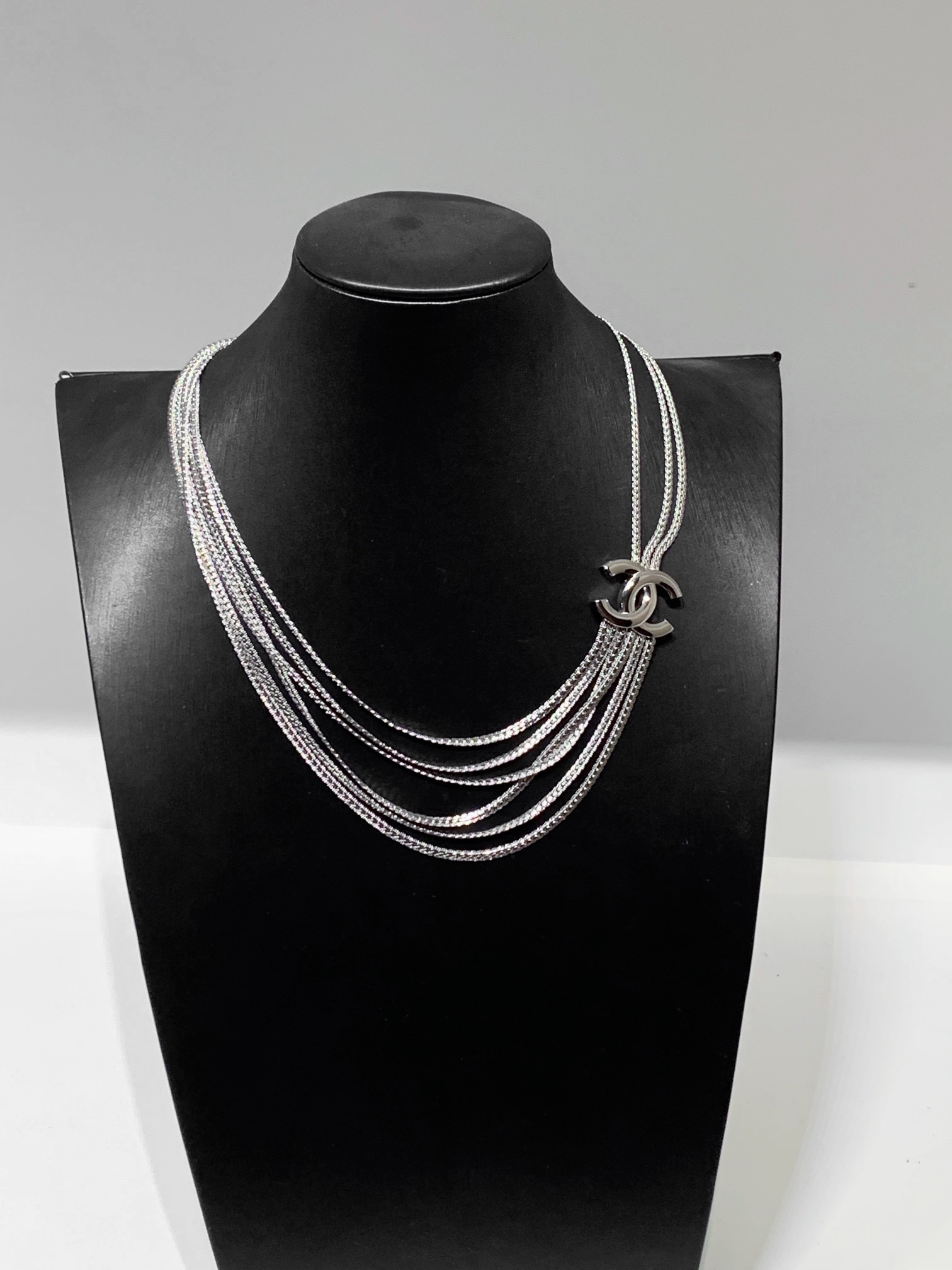 99新 Chanel/香奈儿 Chanel 24B 银色双C蛇骨项链/11286753
